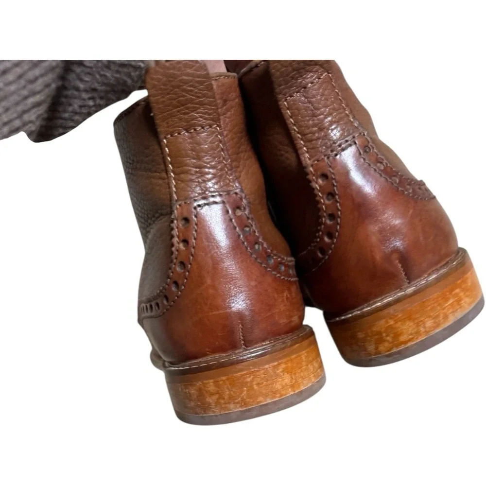 Thomas &‎ Vine Z64108* Mens Brown Leather Malcom Cap Toe Ankle Boot Size 8 M